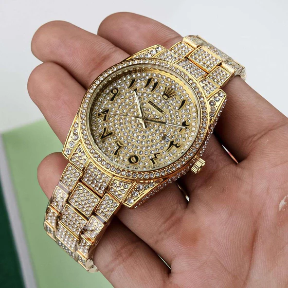 Buy First Copy Rolex Arabic Diamond Gold Replica Mart